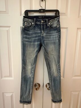 Miss Me Distressed Medium Blue Skinny Jeans